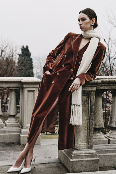 Cotton velvet coat | Bra | Crida Milano
