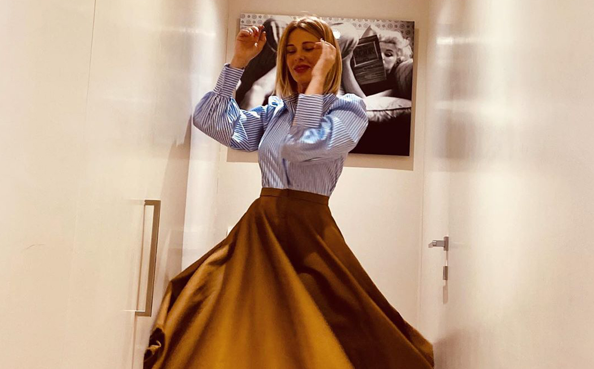 Alessia Marcuzzi con un vestito di Cristina Parodi e i dubbi sugli abiti da indossare questa Primavera 2020 svaniscono | Rassegna Stampa | Crida Milano