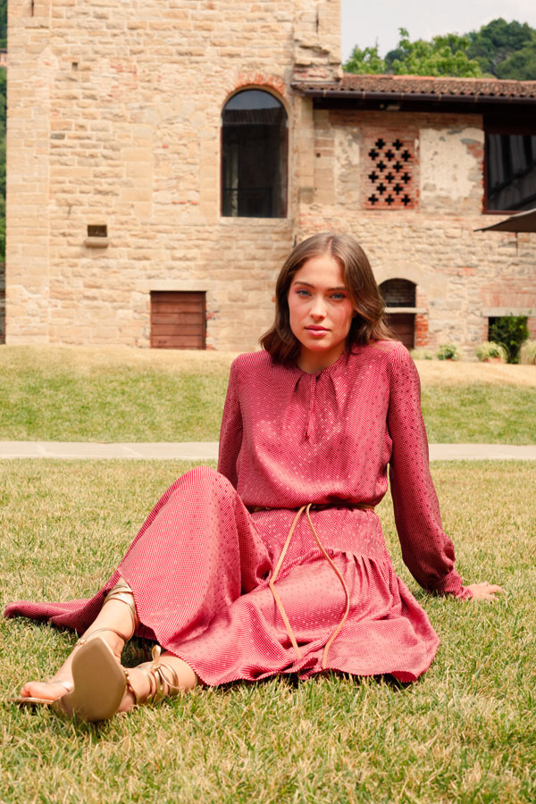 Firenze Silk jacquard midi dress | Be Inspired | Crida Milano