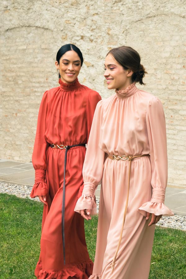 Sanremo Long dress in silk georgette | Be Inspired | Crida Milan